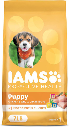IAMS Puppy Chicken and Whole Grain Recipe Dry Dog Food , 7 Pound, 4 Per Case